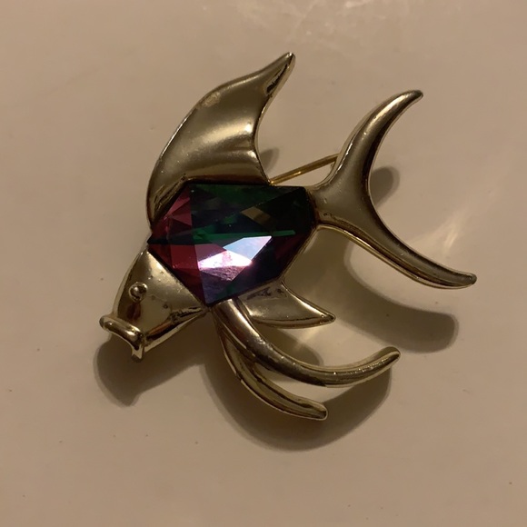 Vintage Sarah Coventry fish brooch in silver tone - Picture 8 of 12